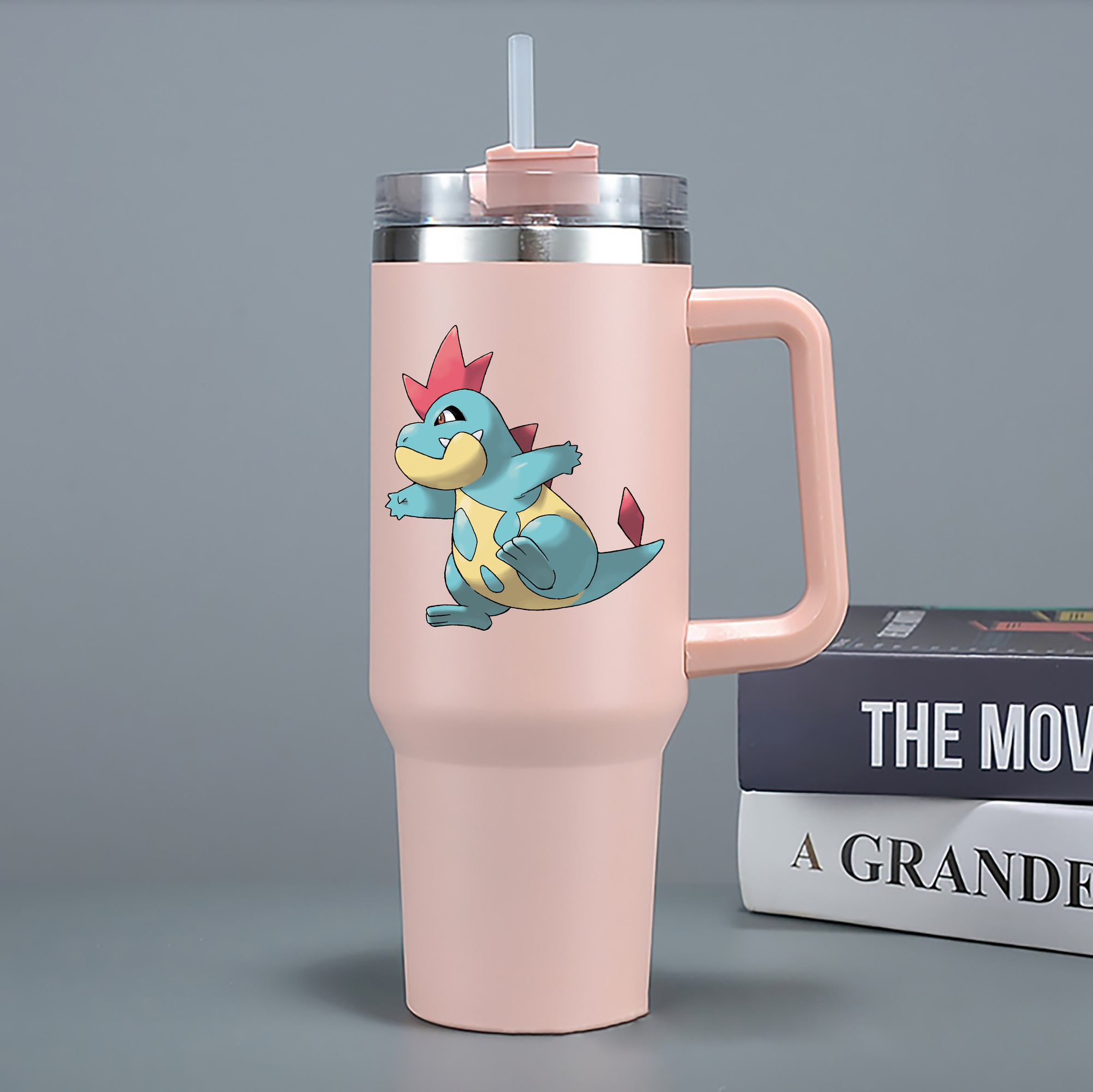 （画像用） ポケットモンスター Pokémon 1200mL車用タンブラー - クリスタルステッカー（プラスチックストロー付き）